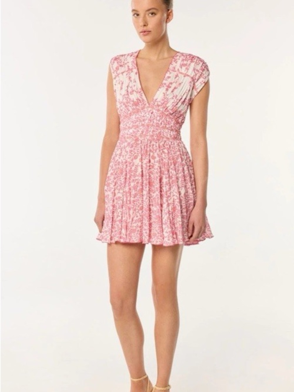 Poupette St Barth Ciao Women's Mini Viscose Dress Pink Lazuli Size XL